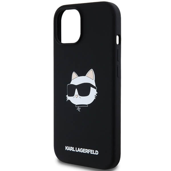 Karl Lagerfeld iPhone 14 Plus / 15 Plus - Silicone Choupette Head Print - MagSafe Θήκη Σιλικόνης - Black - KLHMP15MSCHPPLK