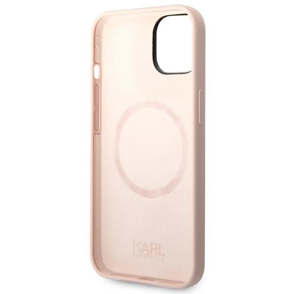 Karl Lagerfeld iPhone 14 Plus Silicone Karl's Head MagSafe Θήκη Σιλικόνης με MagSafe - Light Pink - KLHMP14MSLKHLP