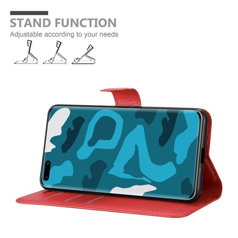 Cadorabo Huawei P40 Θήκη Πορτοφόλι Stand από Δερματίνη - Red