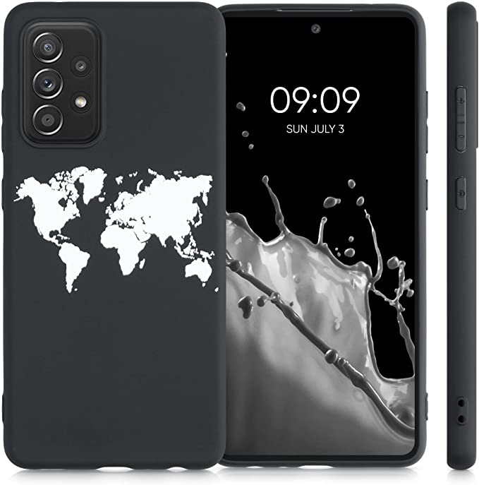 KW Samsung Galaxy A52 / A52 5G / A52s 5G Θήκη Σιλικόνης Design Travel - Black / White - 54352.02