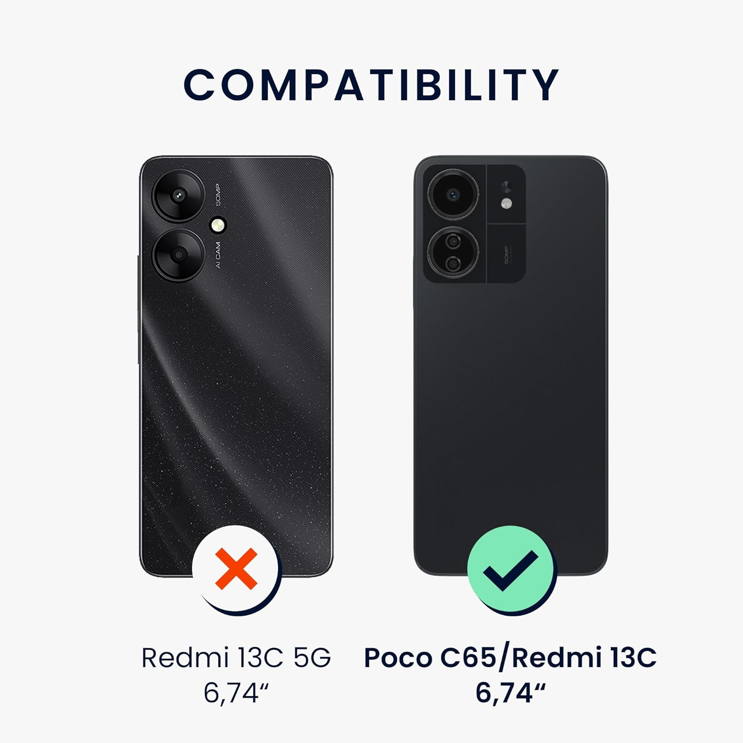 KW Xiaomi Redmi 13C / Poco C65 Θήκη Σιλικόνης Rubberized TPU - Dark Slate