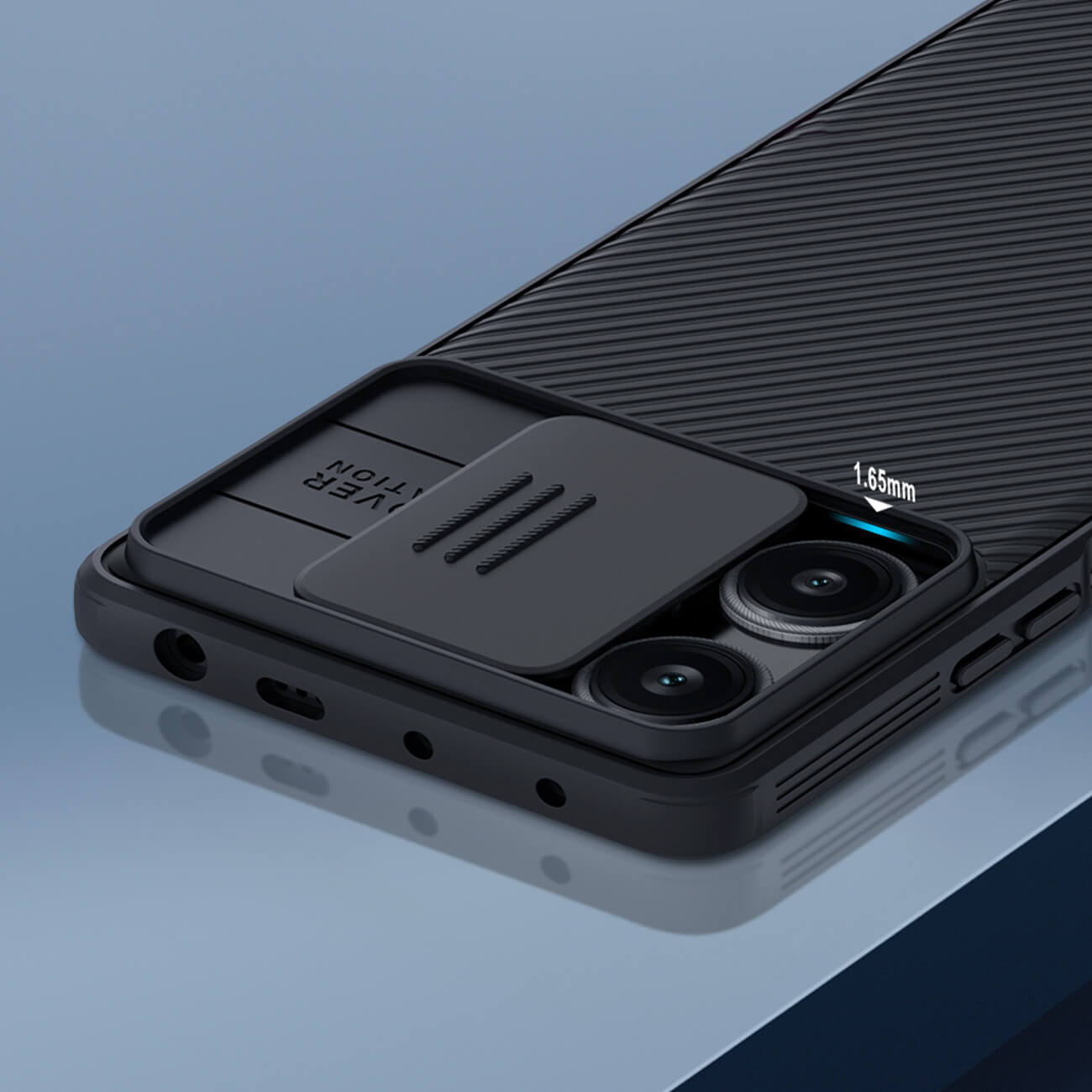 Nillkin Xiaomi Poco F5 CamShield Pro Σκληρή Θήκη με Κάλυμμα για την Κάμερα - Black