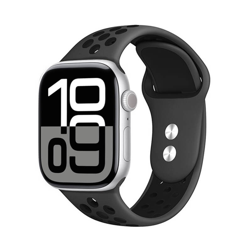 Crong Λουράκι Apple Watch 4/5/6/7/8/9/10/11 - SE (1/2/3) - Ultra (1/2/3) - 44/45/46/49mm - Duo Sport - Grey / Black