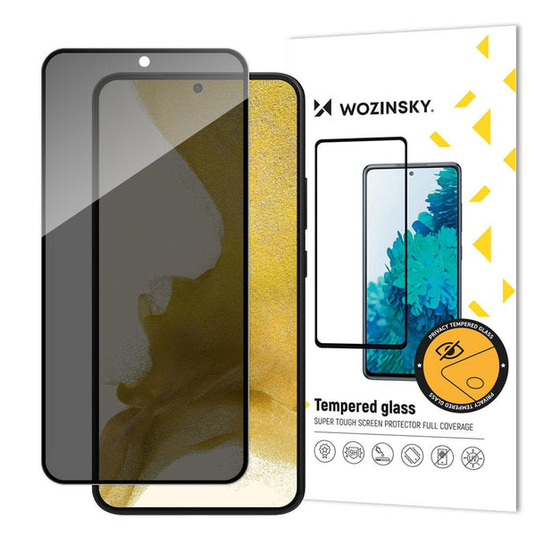 Wozinsky Samsung Galaxy S23+ 9H Anti - Spy Full Screen Full Glue Tempered Glass Αντιχαρακτικό Γυαλί Οθόνης - Black