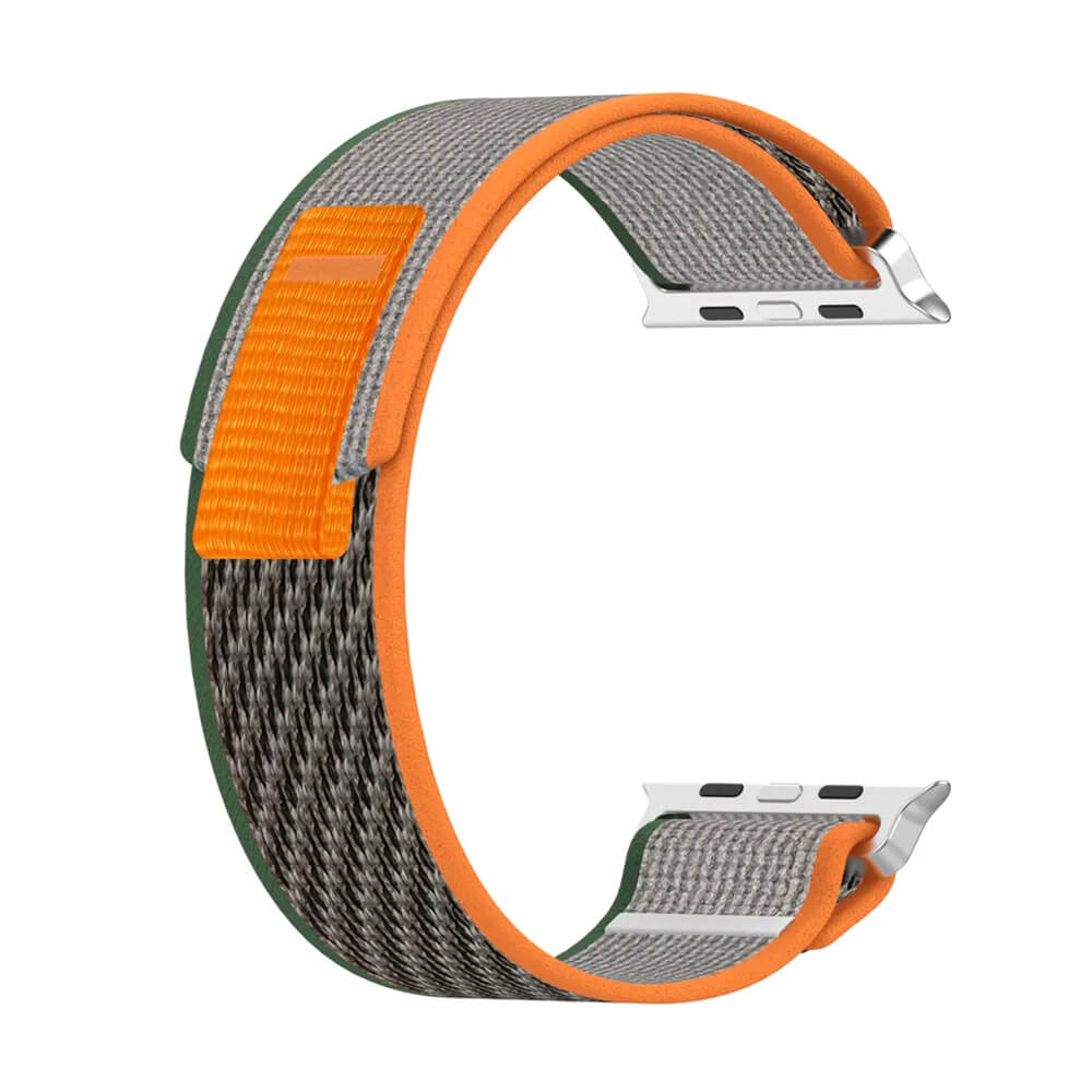 Techsuit Λουράκι Apple Watch 4/5/6/7/8/9/10/11 - SE (1/2/3) - ULTRA (1/2/3) - 44/45/46/49mm Watchband W039 Nylon - Green / Orange