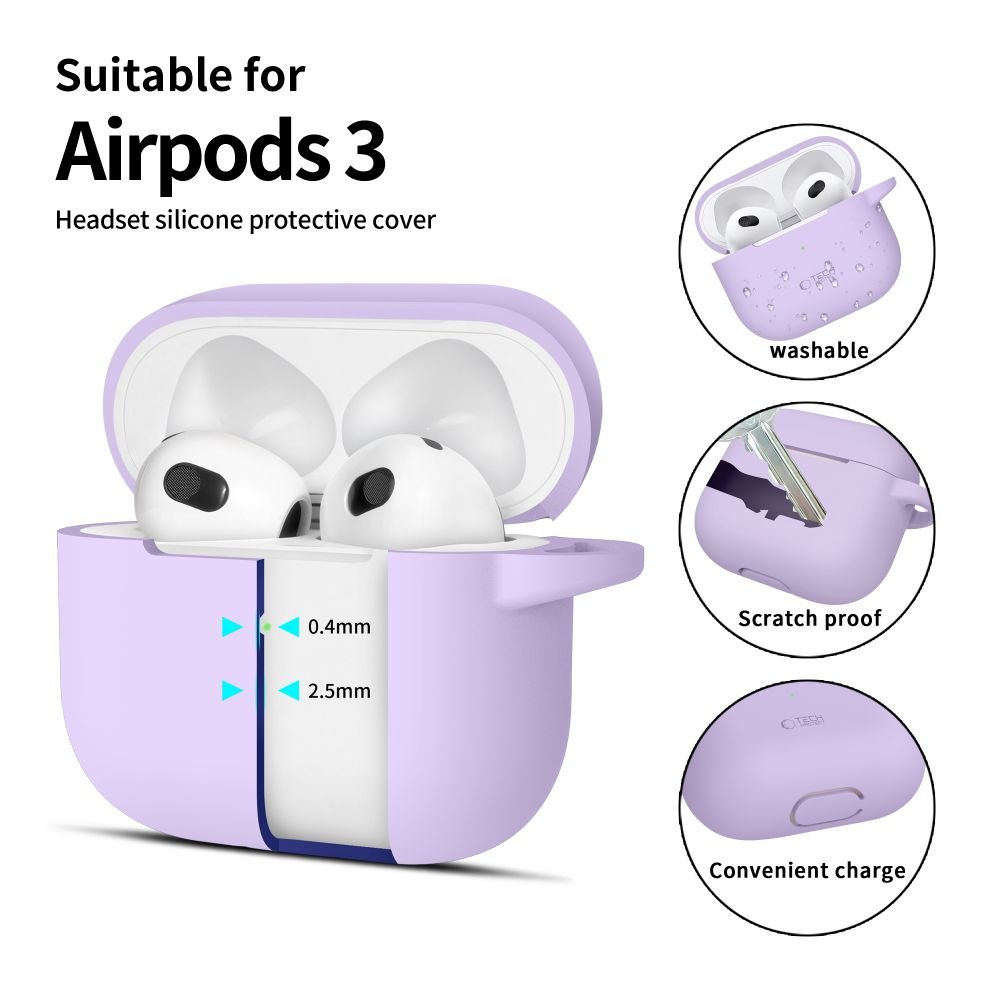Tech - Protect AirPods 3 Θήκη Σιλικόνης - Silicone Hook - Lavender