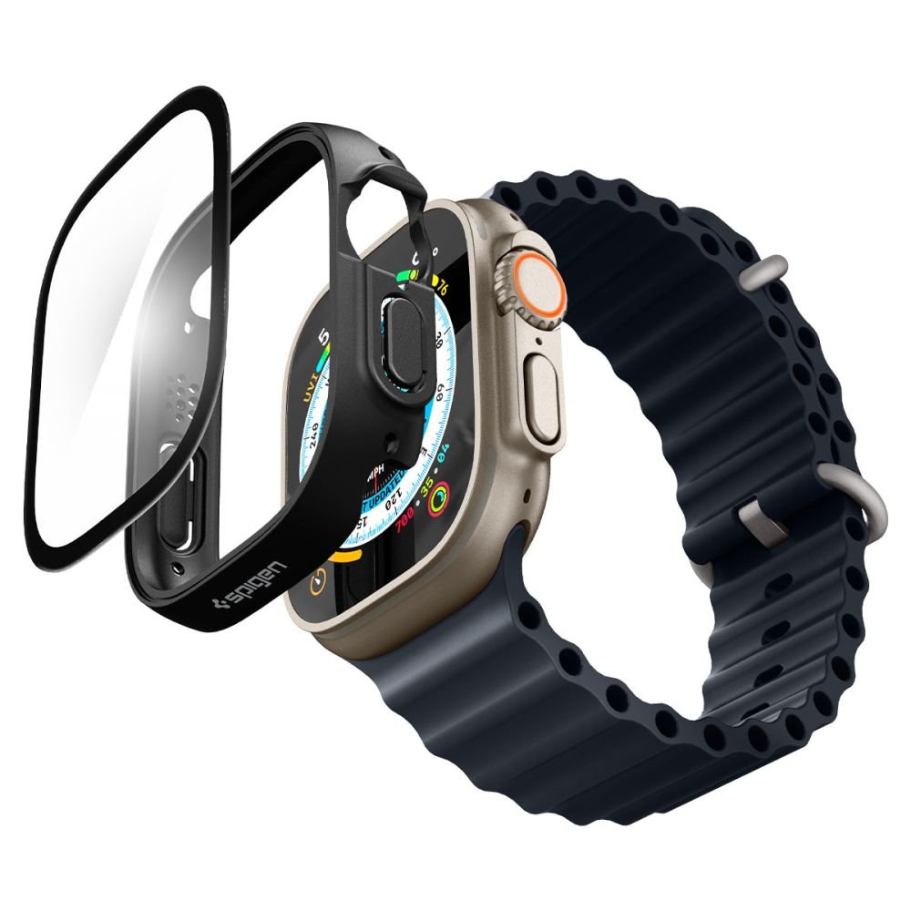 Spigen Θήκη Apple Watch Ultra (1/2/3) - 49mm Thin Fit 360 με Προστασία Οθόνης - Black
