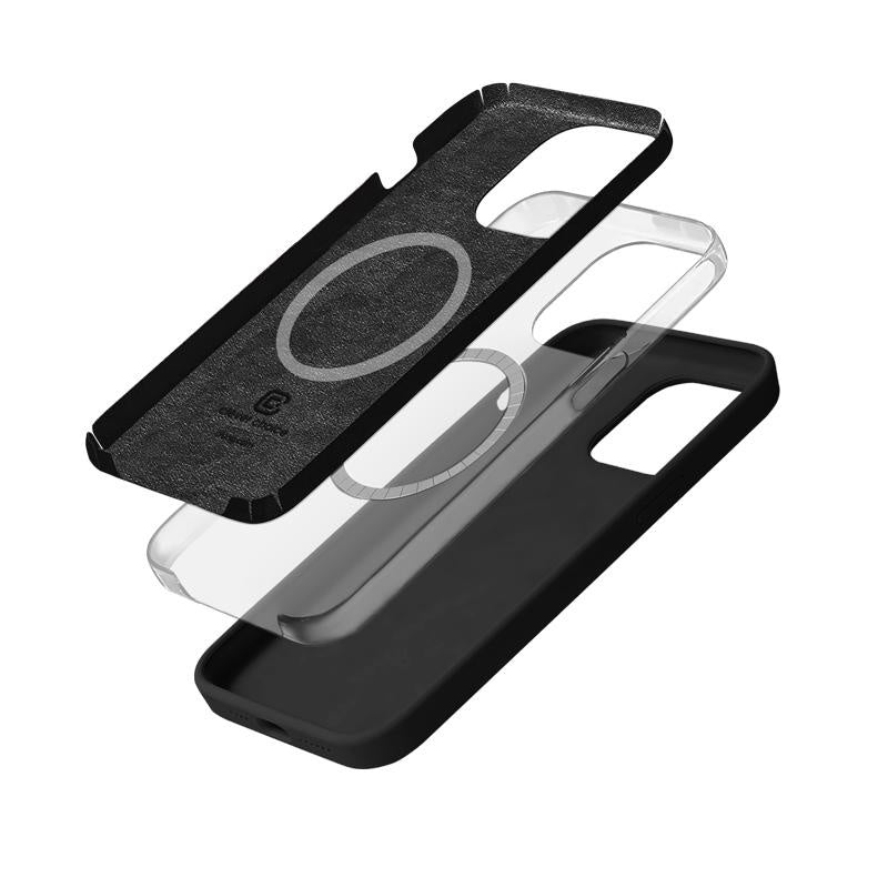 Crong iPhone 15 Pro Max Color Cover Magnetic - Θήκη Σιλικόνης με MagSafe - Black