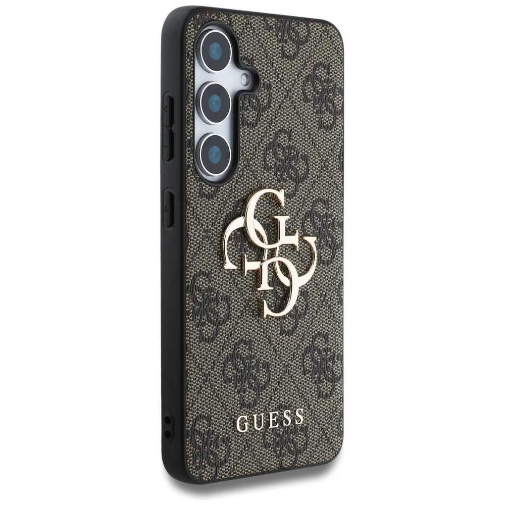 Guess Samsung Galaxy S25 - 4G Big Metal Logo - Θήκη με Επένδυση Συνθετικού Δέρματος - Brown - GUHCS25S4GMGBR