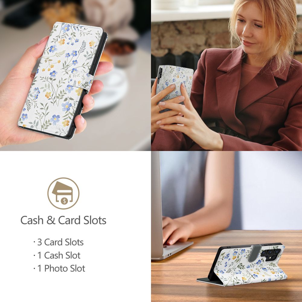 Tech - Protect Samsung Galaxy S25 Θήκη Πορτοφόλι Stand από Δερματίνη - Spring Flowers