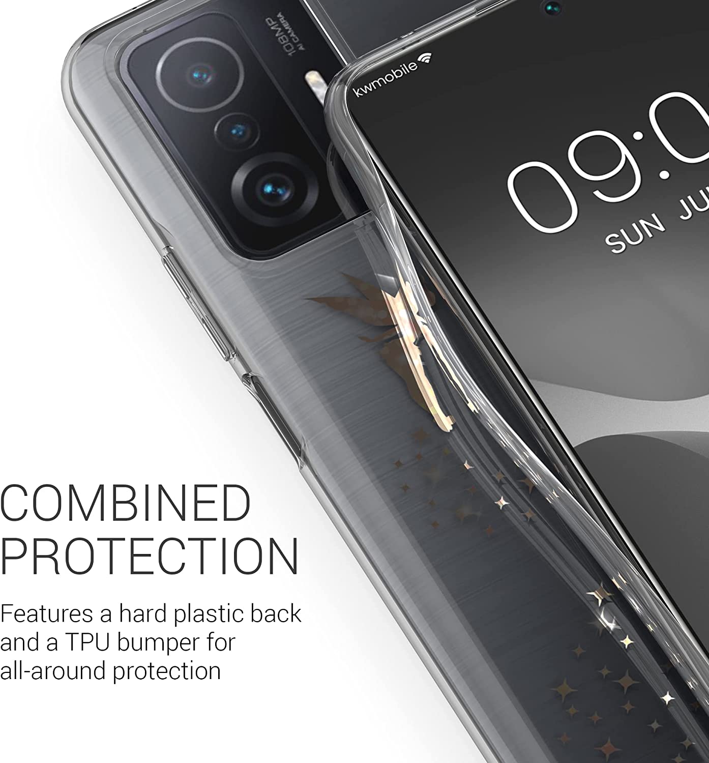 KW Xiaomi 11T / 11T Pro Θήκη Σιλικόνης TPU Design Glitter Fairy - Rose Gold / Διάφανη - 57086.01