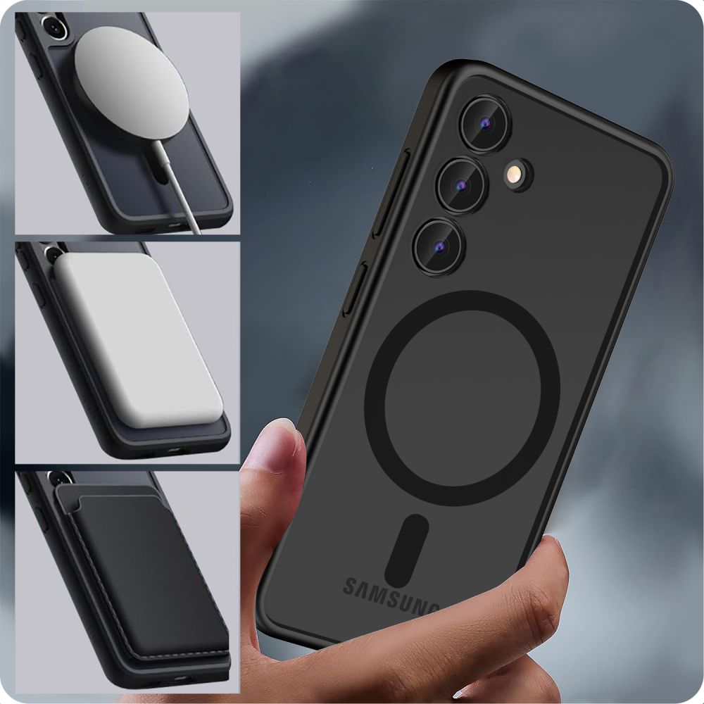 Tech - Protect Samsung Galaxy S24 MagMat Σκληρή Θήκη με Πλαίσιο Σιλικόνης και MagSafe - Matte Black