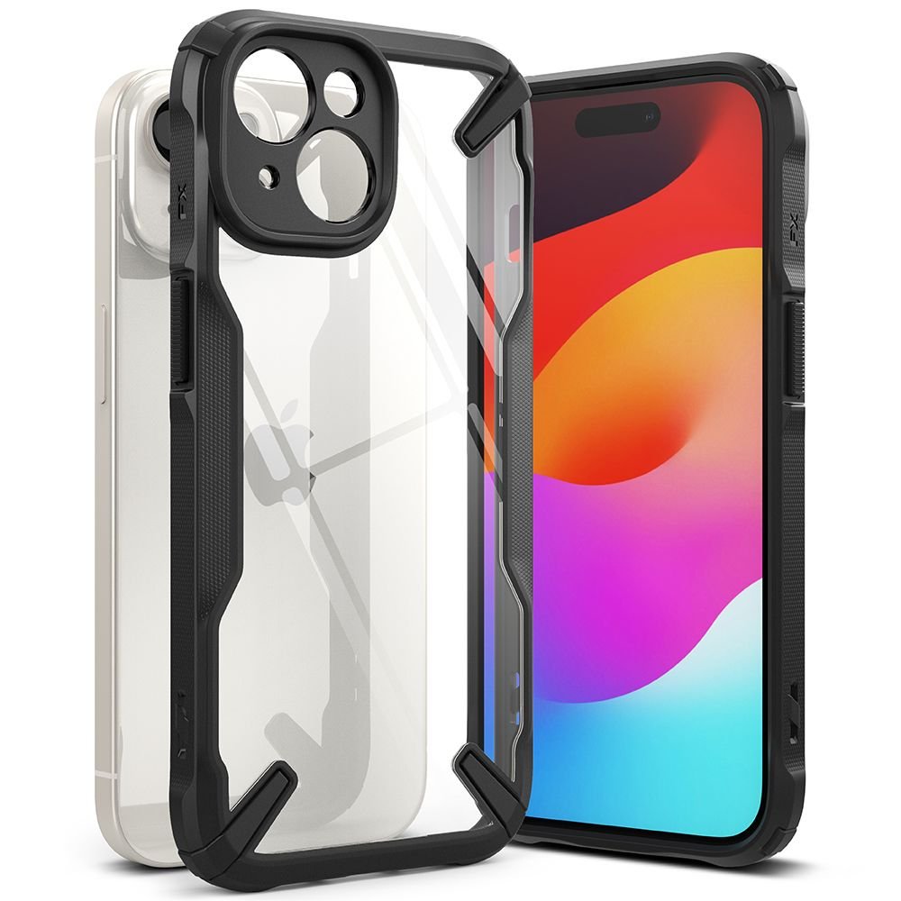 Ringke iPhone 15 Fusion X Σκληρή Θήκη με Πλαίσιο Σιλικόνης - Black - Διάφανη