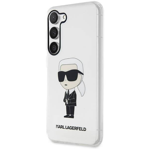 Karl Lagerfeld Samsung Galaxy S23+ - Ikonik Karl Σκληρή Θήκη με Πλαίσιο Σιλικόνης - Clear - KLHCS23MHNIKTCT