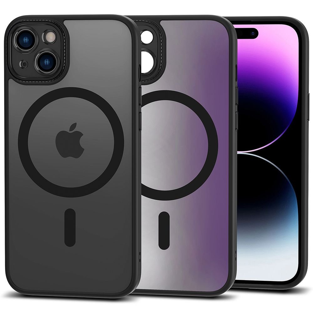 Tech - Protect iPhone 15 MagMat Cam+ Σκληρή Θήκη με Πλαίσιο Σιλικόνης και MagSafe - Matte Black / Ημιδιάφανη