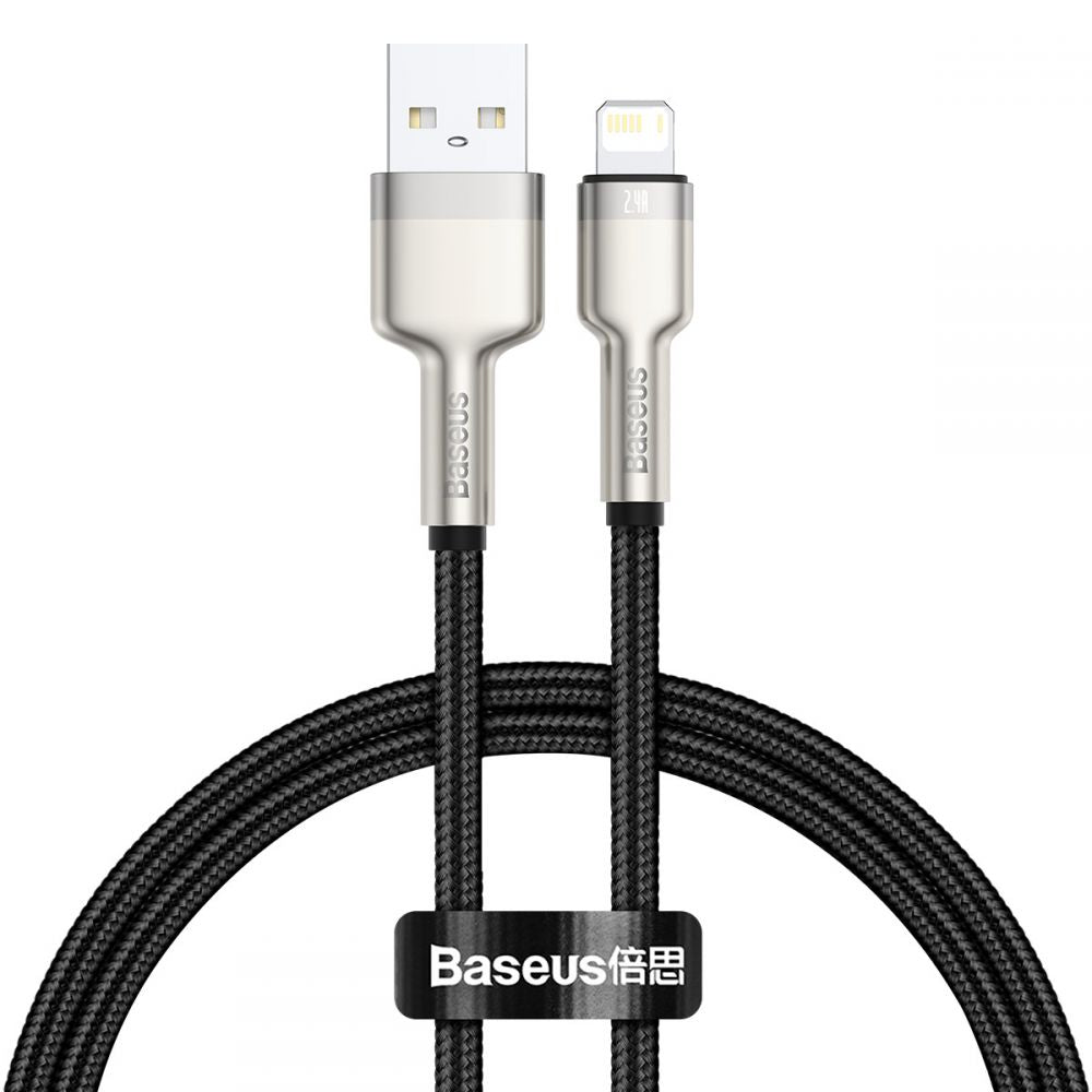Baseus Cafule Metal Cable Lightning 2.4A - Καλώδιο Δεδομένων και Φόρτισης Lightning 0.25m - Black / Gold - CALJK - 01