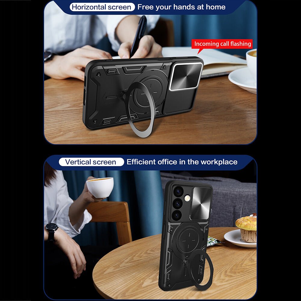 Techsuit Samsung Galaxy A16 4G / A16 5G - CamGuard Pro - Σκληρή Θήκη με Προστασία Καμερών και Δαχτυλίδι Συγκράτησης - Black