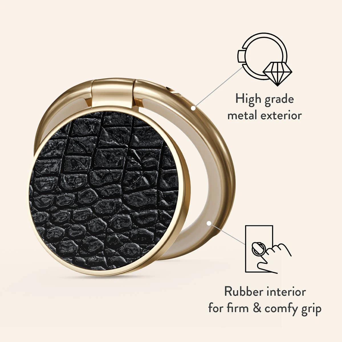 Burga Ring Holder - Δαχτυλίδι Συγκράτησης Κινητού - Βάση Στήριξης - Gold - Reaper's Touch