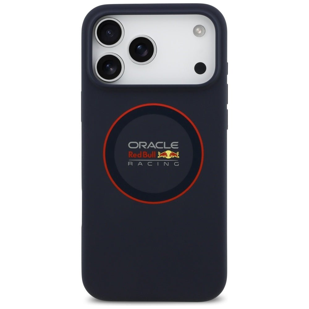 Red Bull iPhone 17 Pro Max - Σκληρή Θήκη με Πλαίσιο Σιλικόνης - Silicone Red Ring MagSafe - Navy Blue