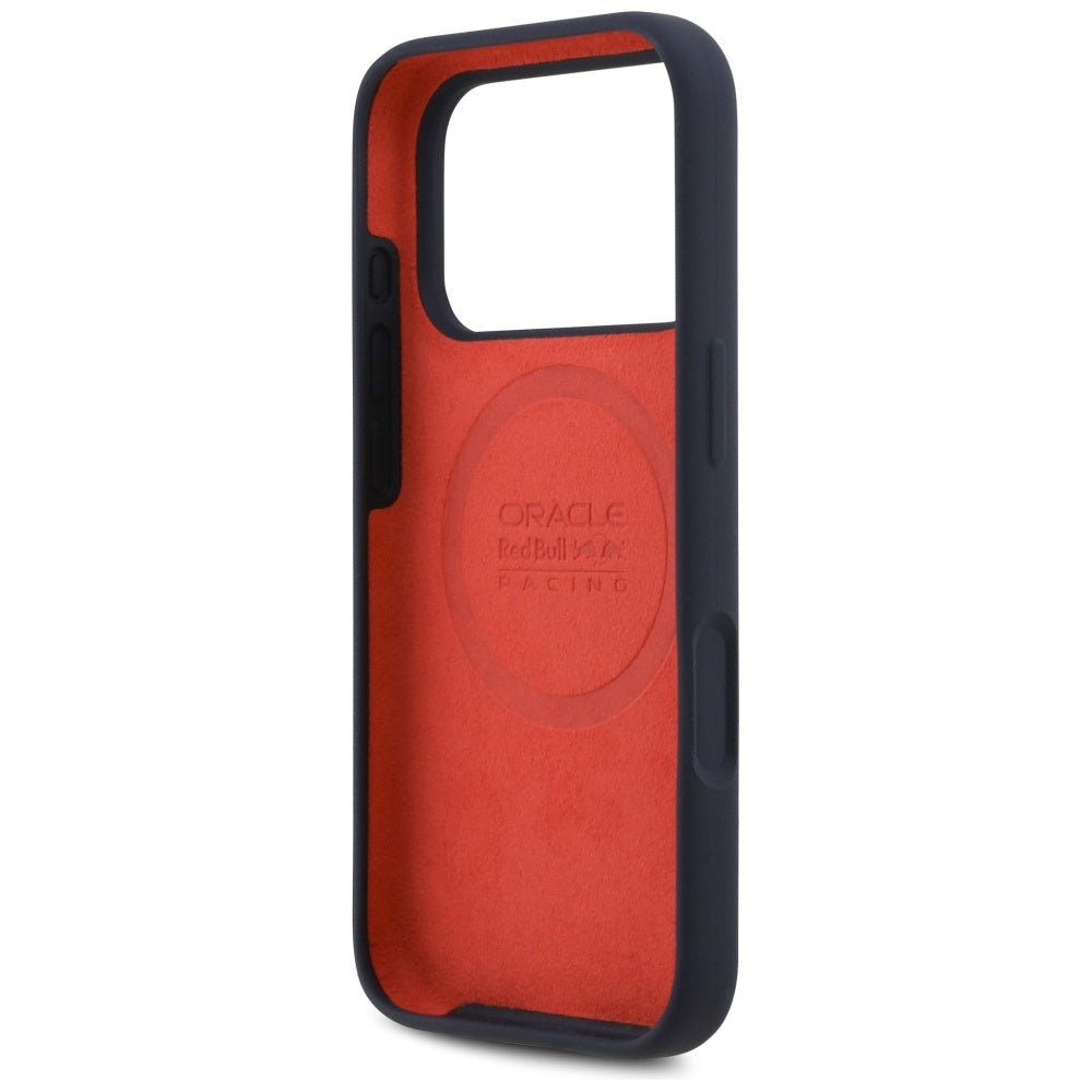 Red Bull iPhone 17 Pro - Σκληρή Θήκη με Πλαίσιο Σιλικόνης - Silicone Red Ring MagSafe - Navy Blue