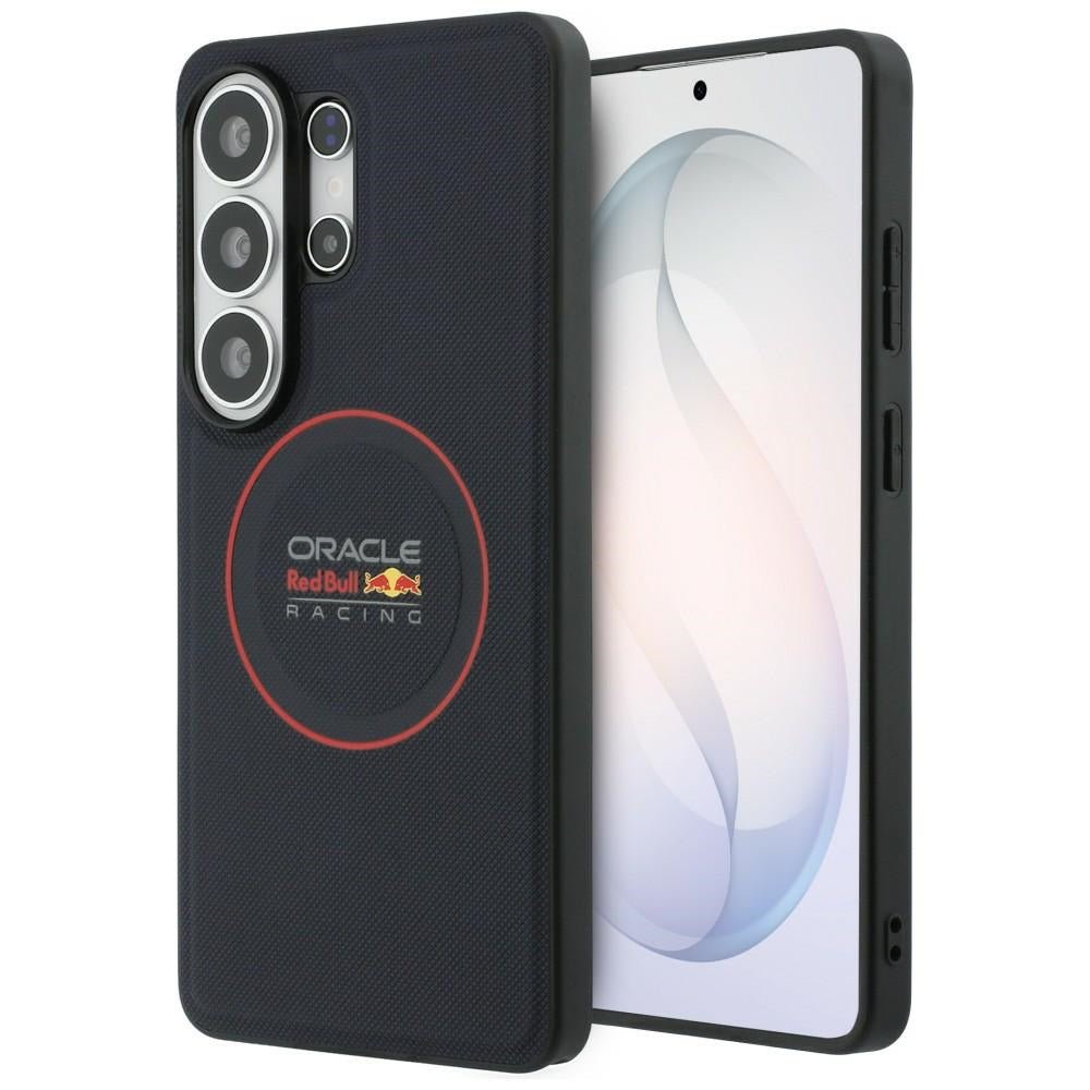 Red Bull Samsung Galaxy S26 Ultra - Σκληρή Θήκη με Επένδυση Συνθετικού Δέρματος και Πλαίσιο Σιλικόνης - Meshed Red Ring - Navy Blue
