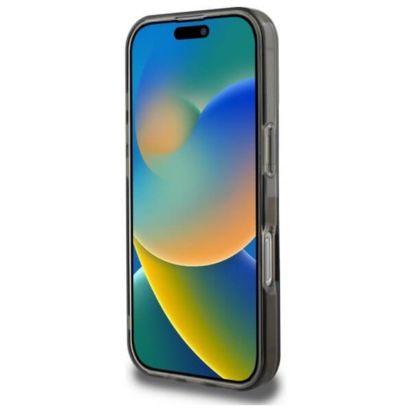 Guess iPhone 16 Pro Max - IML Glitter Circle - MagSafe Σκληρή Θήκη με Πλαίσιο Σιλικόνης - Black - GUHMP16XHFGEREK