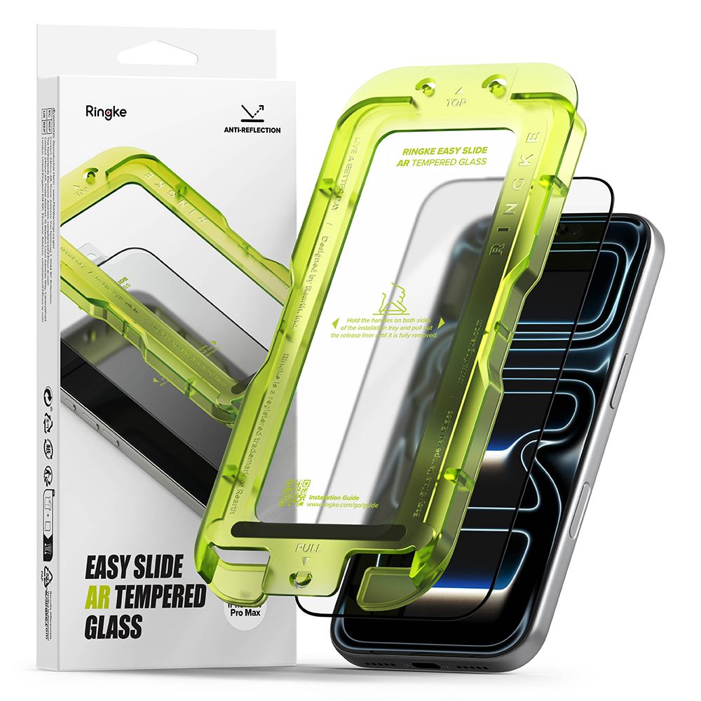 Ringke iPhone 17 Pro Max - Αντιχαρακτικό Γυαλί Οθόνης Αντιανακλαστική Επίστρωση - Easy Slide Anti - Reflective - Black