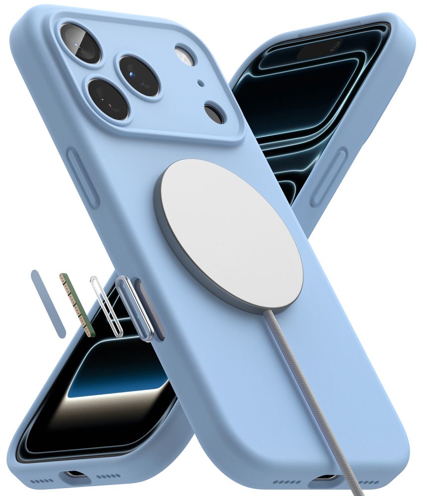Ringke iPhone 18 Pro - Θήκη Σιλικόνης MagSafe - Silicone Magnetic - Light Blue