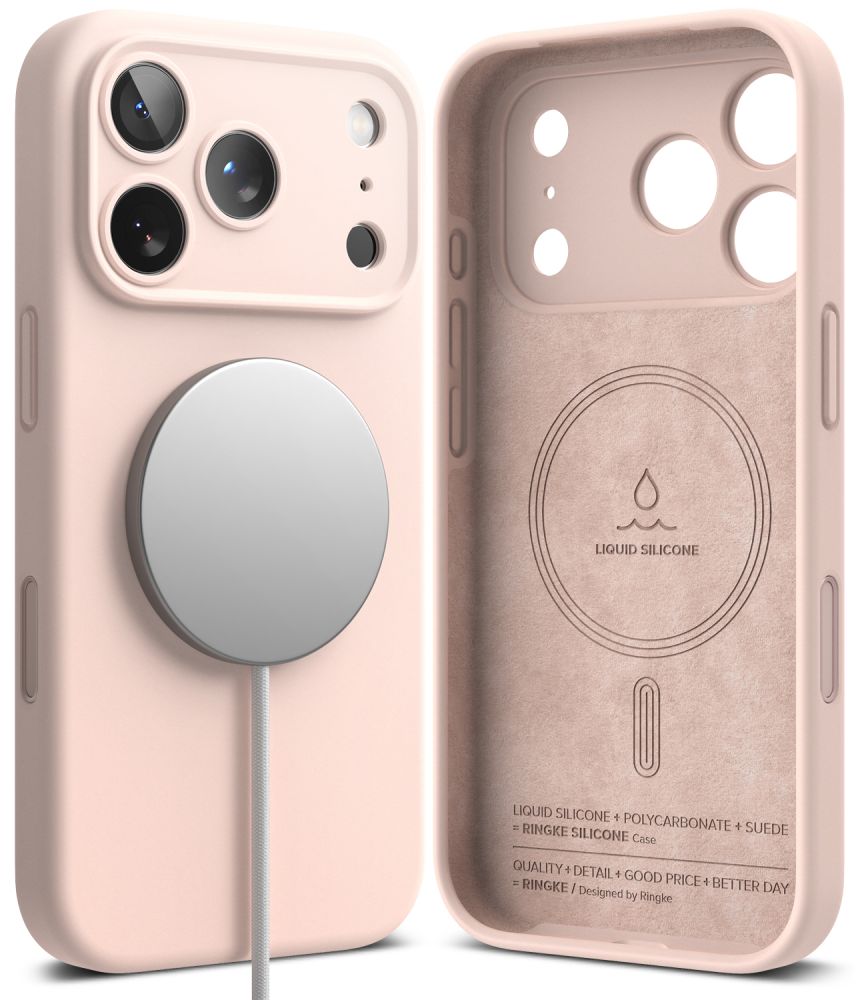 Ringke iPhone 18 Pro - Θήκη Σιλικόνης MagSafe - Silicone Magnetic - Pink Sand