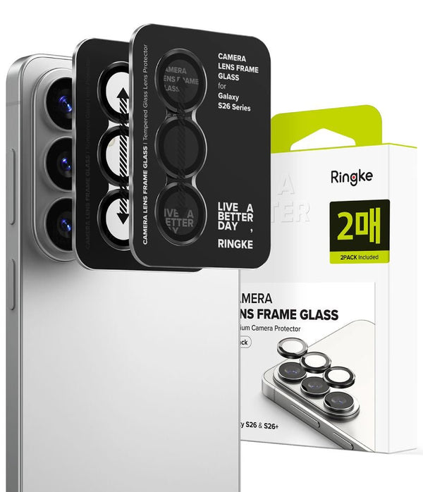 Ringke Samsung Galaxy S26 / S26 Plus - Αντιχαρακτικό Γυαλί για την Κάμερα - Camera Frame - 2 Τεμάχια - Black