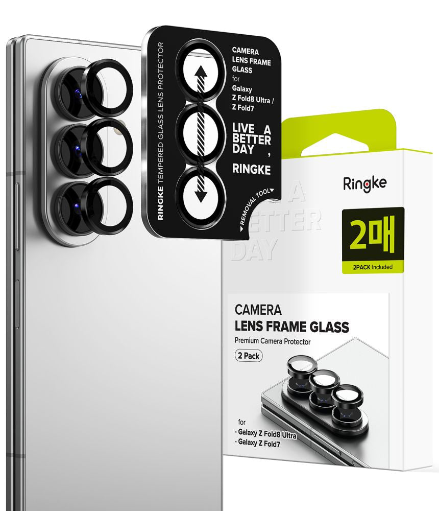 Ringke Samsung Galaxy Z Fold7 / Z Fold8 Ultra - Αντιχαρακτικό Γυαλί για την Κάμερα - Camera Frame - 2 Τεμάχια - Black
