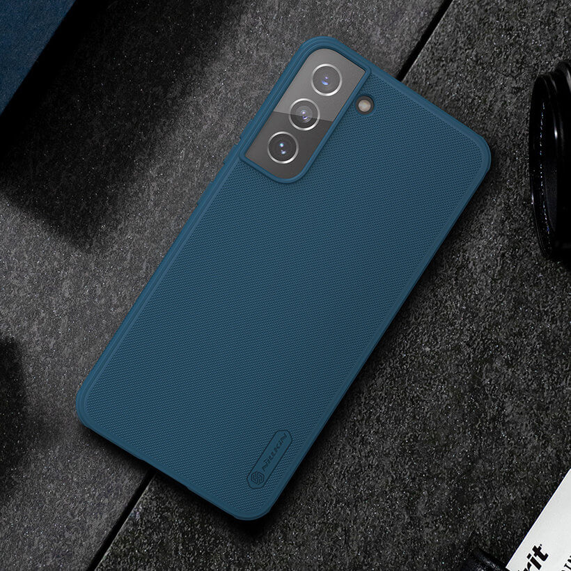 Nillkin Samsung Galaxy S22 Super Frosted Shield Pro Σκληρή Θήκη με Πλαίσιο Σιλικόνης - Blue