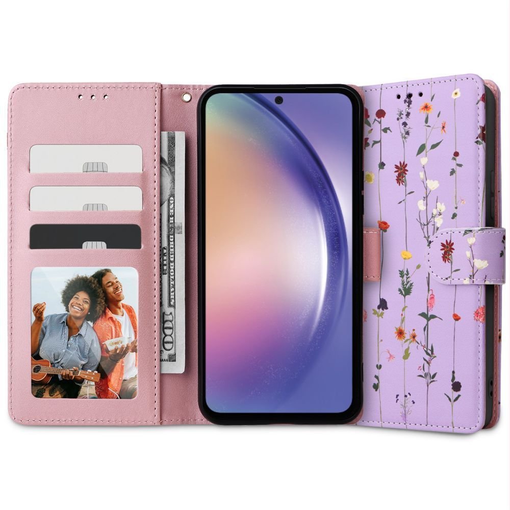 Tech - Protect Samsung Galaxy A35 5G Θήκη Πορτοφόλι Stand από Δερματίνη - Garden Violet