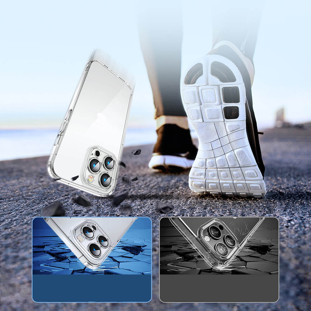 Joyroom iPhone 14 Pro - 14D Σκληρή Θήκη με Πλαίσιο Σιλικόνης - Διάφανη