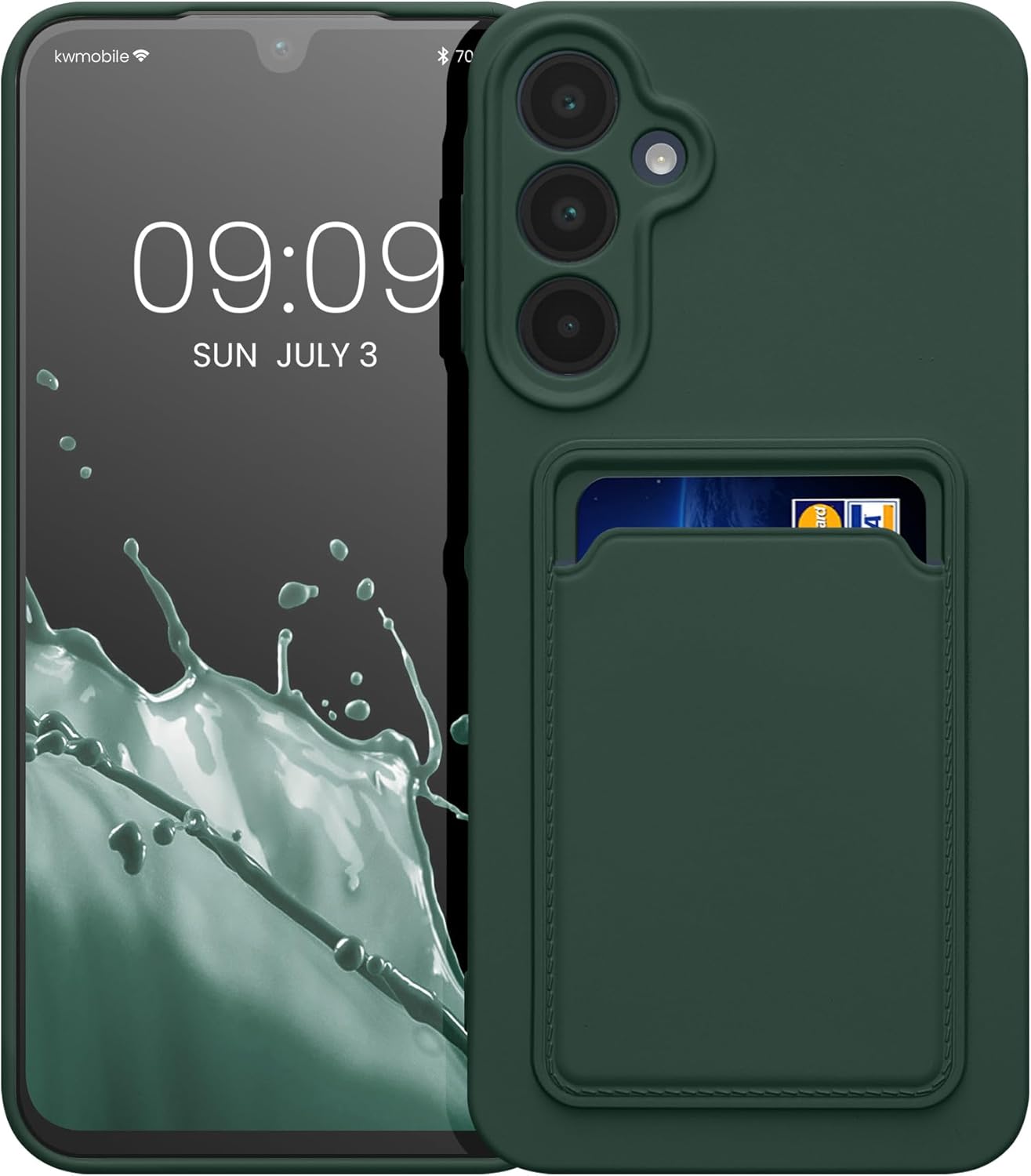 KW Samsung Galaxy A16 4G / A16 5G Θήκη Σιλικόνης TPU με Υποδοχή για Κάρτα - Dark Green