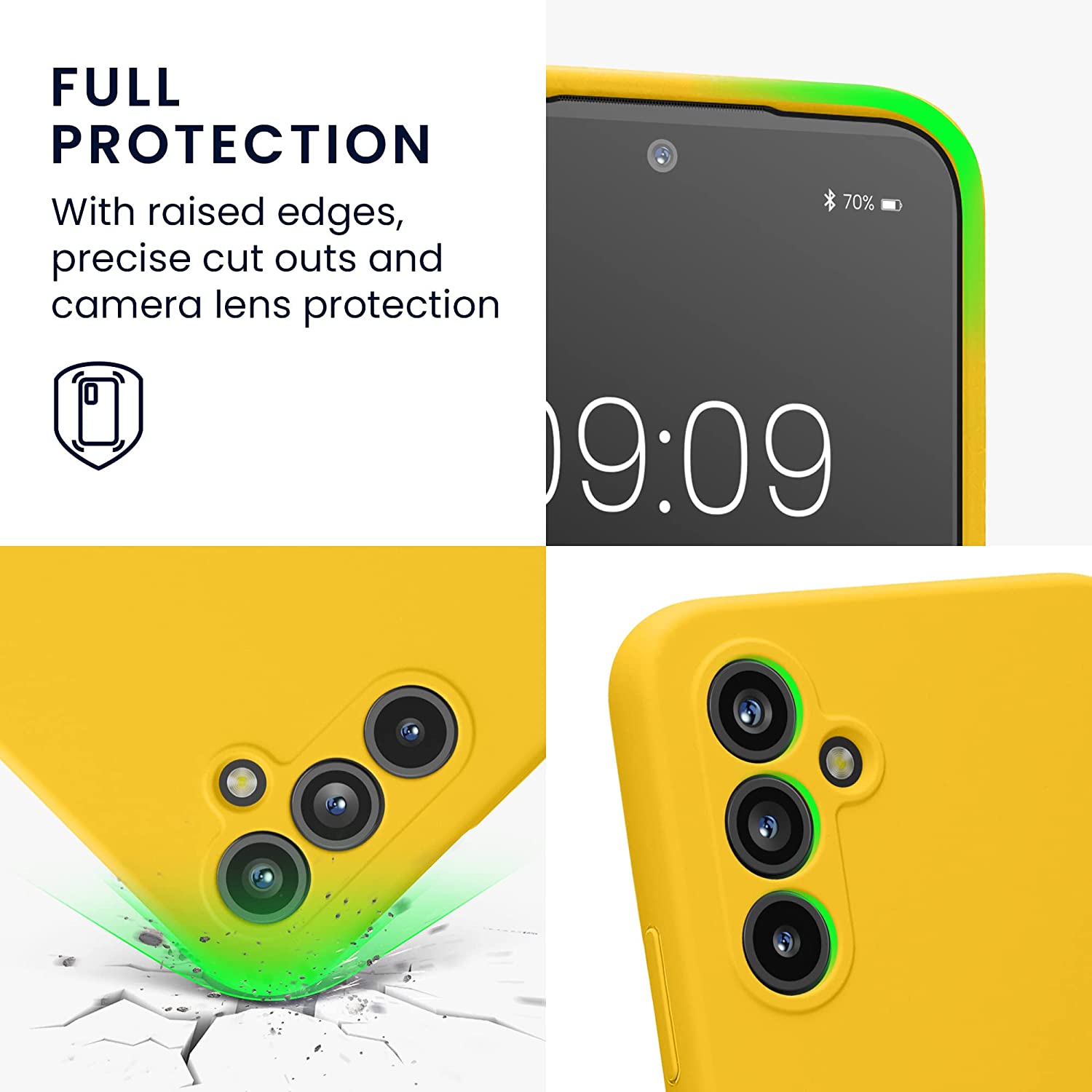 KW Samsung Galaxy A54 5G Θήκη Σιλικόνης Rubberized TPU - Radiant Yellow - 60795.165