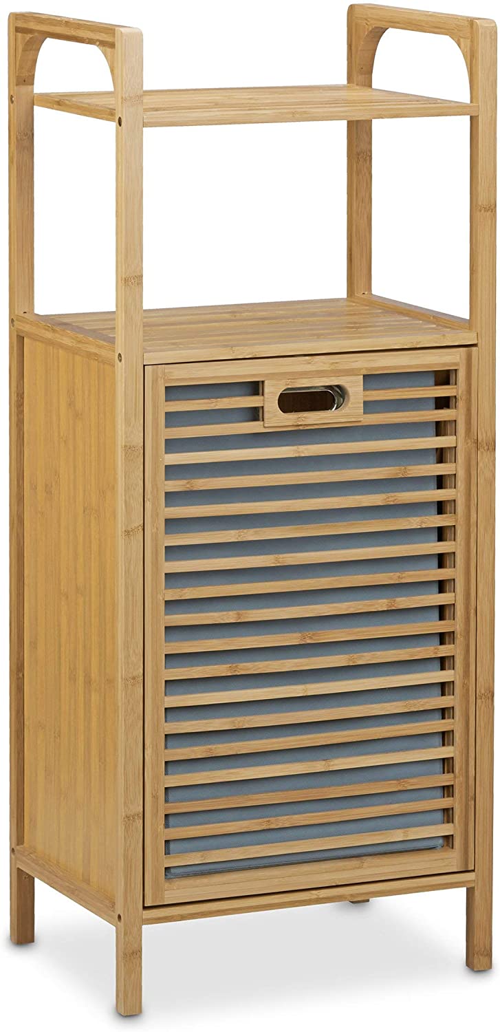 Relaxdays Ράφι Μπάνιου με Ενσωματωμένο Καλάθι Απλύτων - Natural - 4052025203108