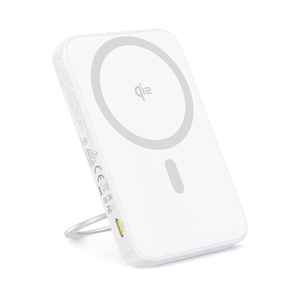 Baseus PicoGo Ασύρματο MagSafe PowerBank 5000mAh 20W με Καλώδιο Type - C - White