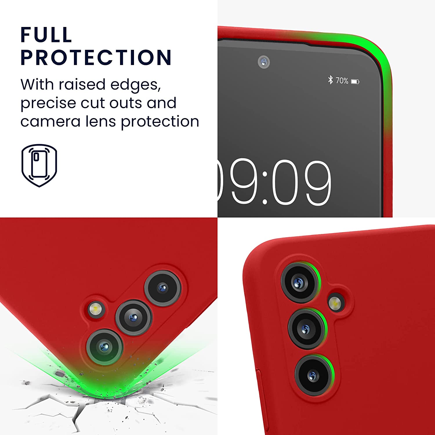 KW Samsung Galaxy A54 5G Θήκη Σιλικόνης Rubberized TPU - Classic Red - 60795.208