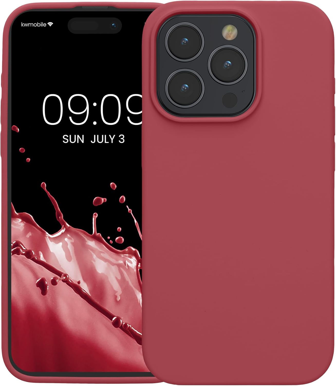 KW iPhone 15 Pro Max Θήκη Σιλικόνης Rubberized TPU - Dark Rose