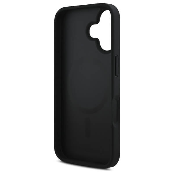 Karl Lagerfeld iPhone 16 - Karl Head MagSafe - Σκληρή Θήκη με Επένδυση Συνθετικού Δέρματος και Πλαίσιο Σιλικόνης - Black - KLHMP16SPGKHPHK