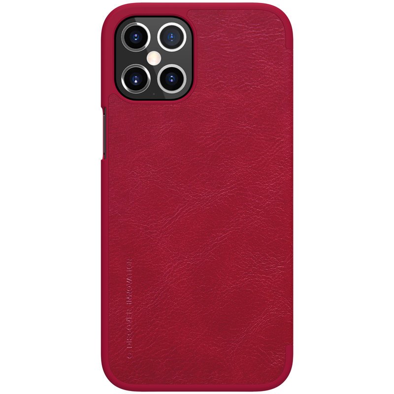 Nillkin iPhone 12 Pro Max Qin Leather Flip Book Case Θήκη Βιβλίο - Red