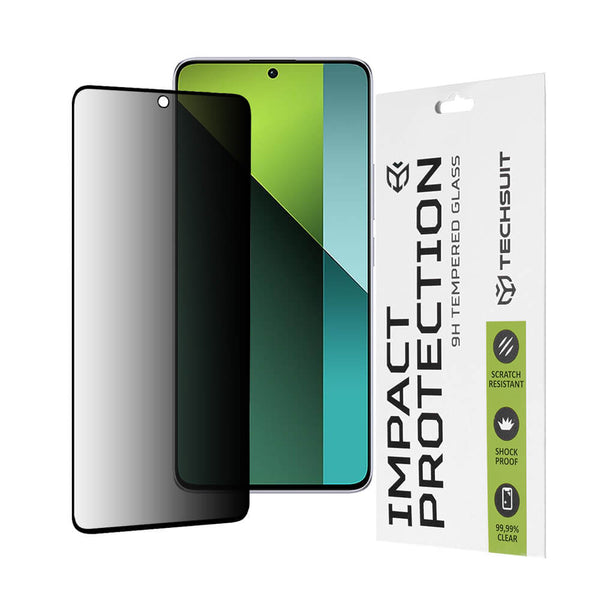Techsuit Xiaomi Redmi Note 13 Pro 5G / Poco X6 - Privacy Προστασία Οθόνης - Full Screen Full Glue Αντιχαρακτικό Γυαλί Tempered Glass - Μαύρο