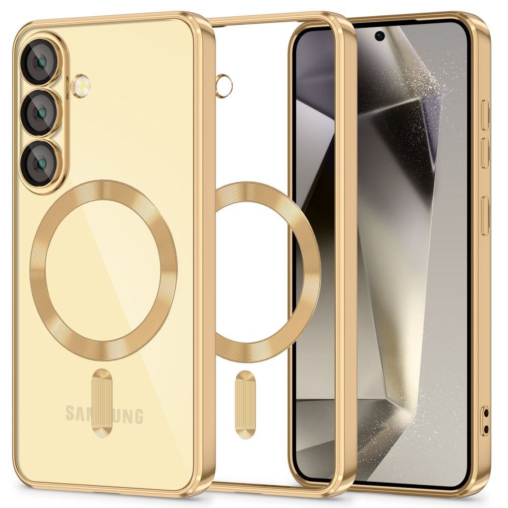 Tech - Protect Samsung Galaxy S25 MagFlex Θήκη Σιλικόνης TPU με MagSafe - Shiny Gold