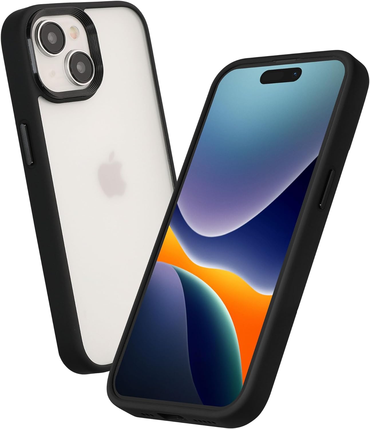 Kalibri iPhone 15 Σκληρή Θήκη με Πλαίσιο Σιλικόνης - Matte Black / Ημιδιάφανη - KLB000022NL001C