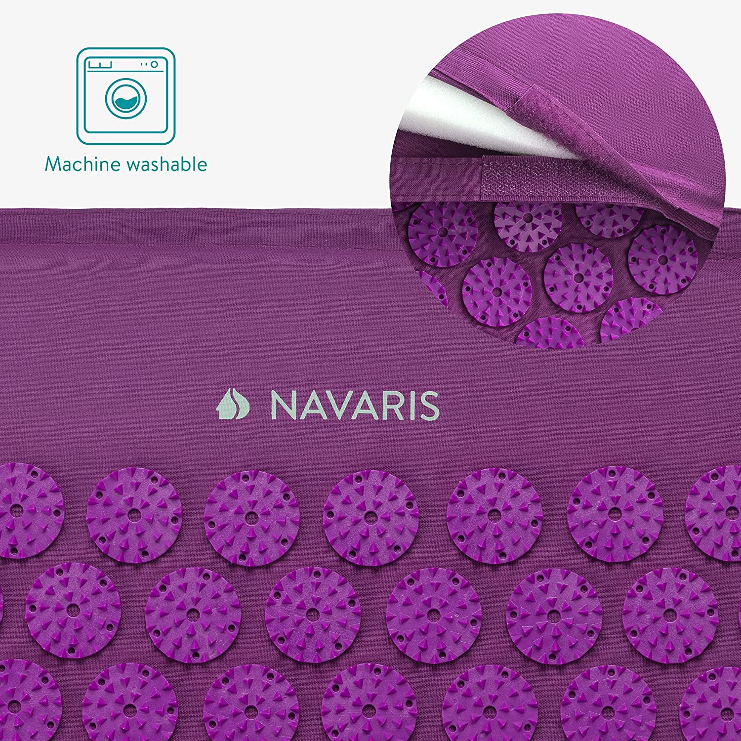 Navaris 2 - in - 1 Acupressure Mat and Pillow Set Σετ 2 σε 1 Χαλάκι και Μαξιλάρι Μασάζ - Purple - 52759.26.26