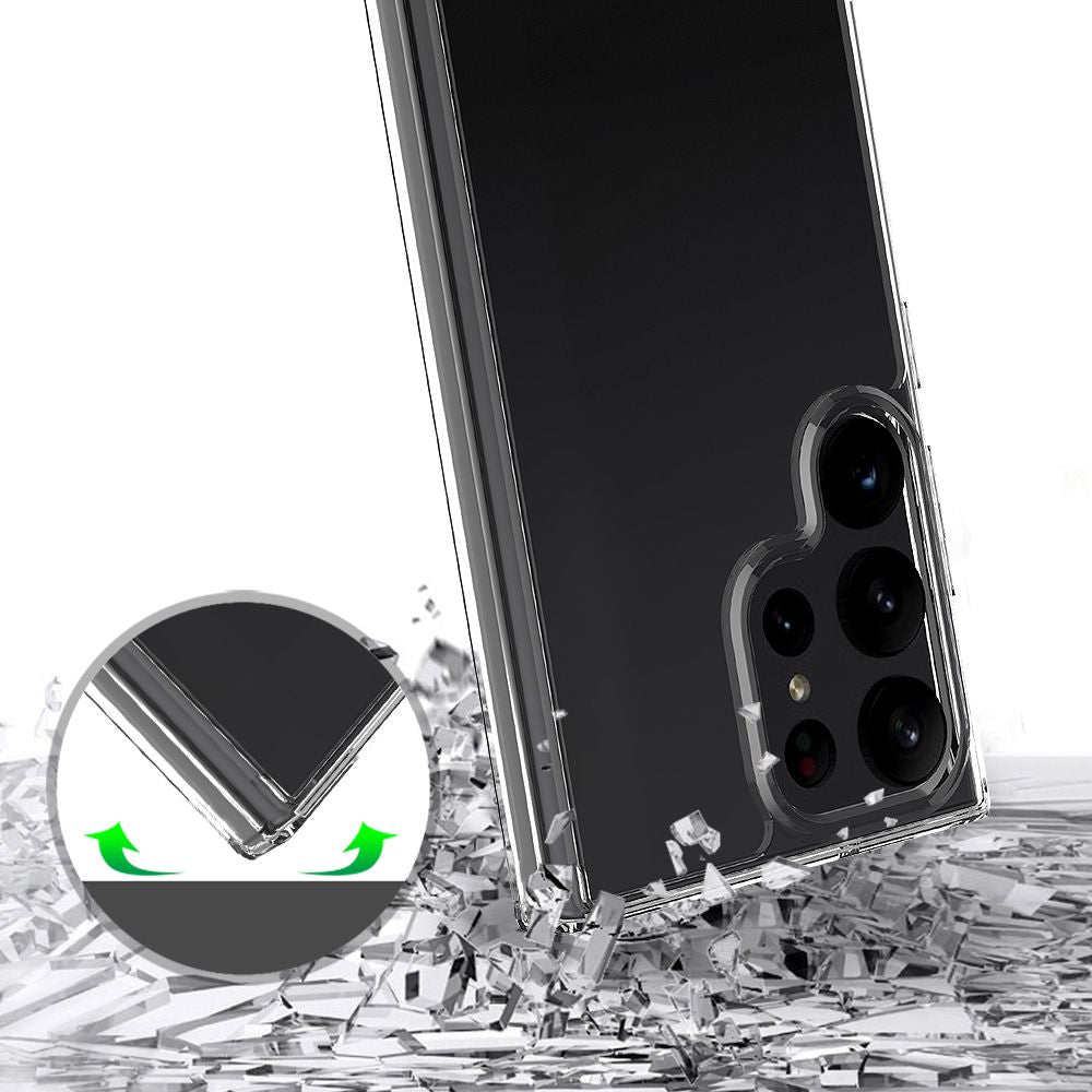 Tech - Protect Samsung Galaxy S23 Ultra Flexair Hybrid Σκληρή Θήκη με Πλαίσιο Σιλικόνης - Διάφανη