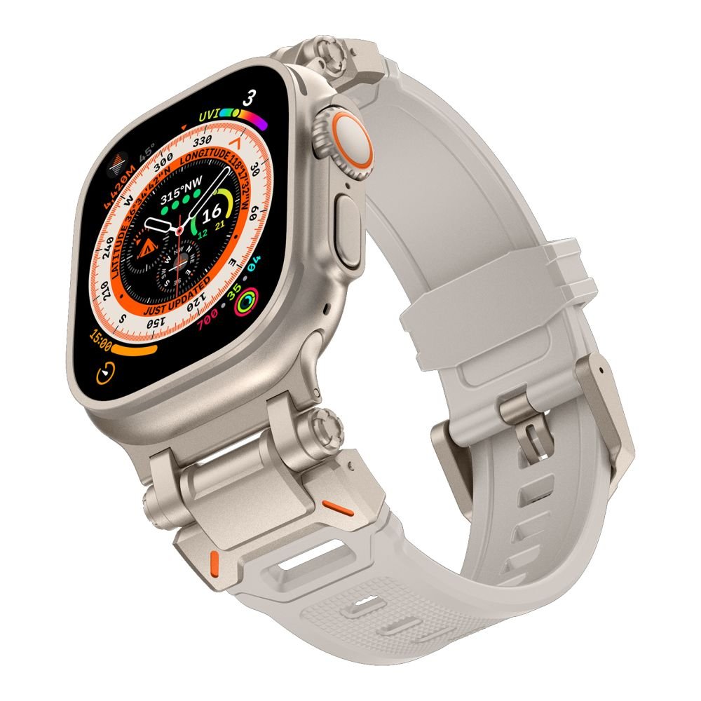 Tech - Protect Λουράκι Apple Watch 4/5/6/7/8/9/10/11 - SE (1/2/3) - ULTRA (1/2/3) - 44/45/46/49mm Delta Pro Λαστιχένιο - Starlight / Titanium