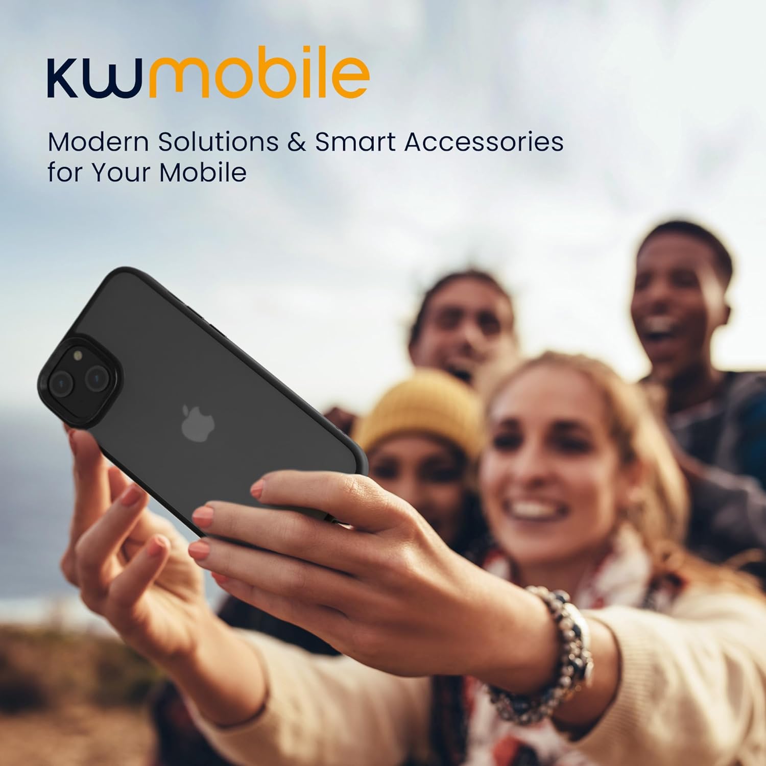 KW iPhone 15 Shockproof Σκληρή Θήκη με Πλαίσιο Σιλικόνης - Black / Matte Ημιδιάφανη - 61961.01