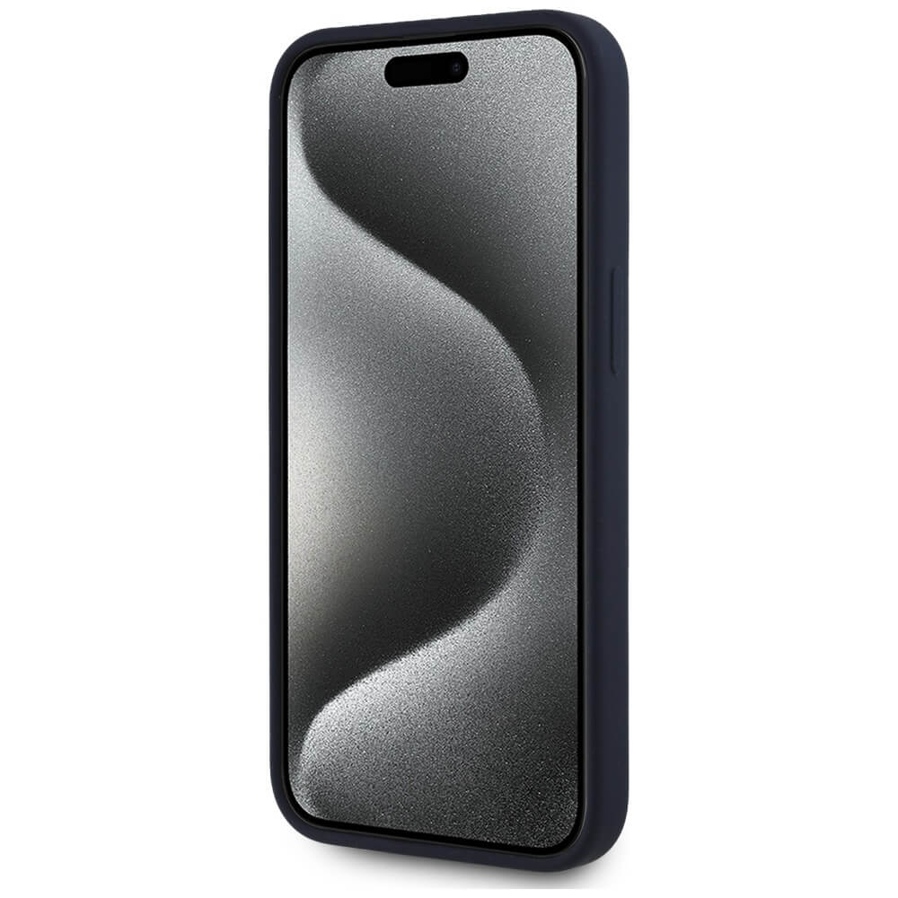 Red Bull iPhone 15 - HC Silicone ORBR20 Logo Red Lining - MagSafe Σκληρή Θήκη με Πλαίσιο Σιλικόνης - Navy Blue - RBHMP15S24SIOLVR